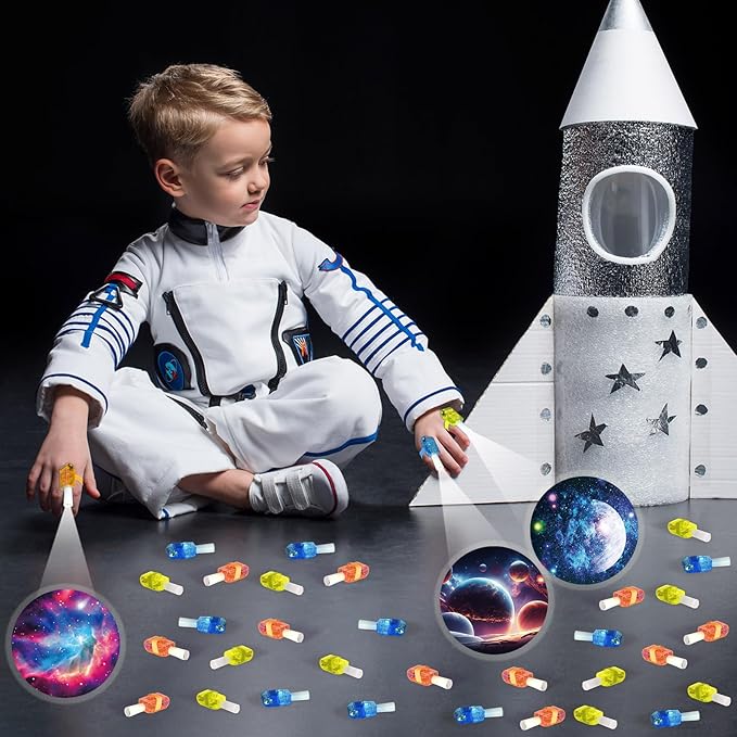 36PCS Space LED Finger Lights Outer Space Party Favors Glow in the Dark Light Up Finger Lights Solar System Themed Toys Bulk for Birthday Party Goodie Bag Stuffer Birthday Gifts Classroom Prize