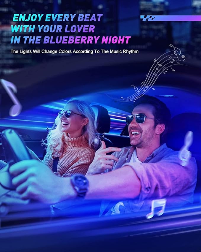 Interior Car Lights, Led Lights for Car Accessories, Birthday Gifts for Women Men, Halloween Trunk or Trick Car Decorations Kit APP Remote Control with Changer Color Change Lights for Jeep Truck Decor