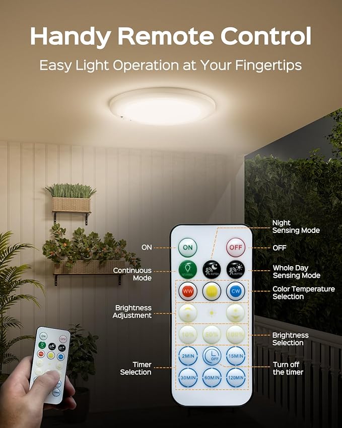 JACKYLED 2 Pack New Upgraded Rechargeable Motion Sensor Ceiling Light with Remote Control,10000mAh Battery Operated Closet Light,Magnetic LED Shower Lights,Ceiling Lamp for Pantry Shed Hallway Porch