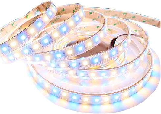 RGB+Warm White LED Strip Lights SMD 5050 2800K-3200K RGBW DC 24V 360LEDs 16.4Ft Color Changing RGB LED Tape Light Outdoor Waterproof IP67 for Room Party Holiday LED Lighting