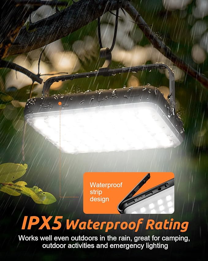 Eventek LED Camping Lantern Rechargeable, 20000mAh Portable Camping Lights up to 144 Hours & 4 Light Modes, IPX5 Waterproof Camping Essentials for Power Outages, Emergency, Tent, Valentine's Gift