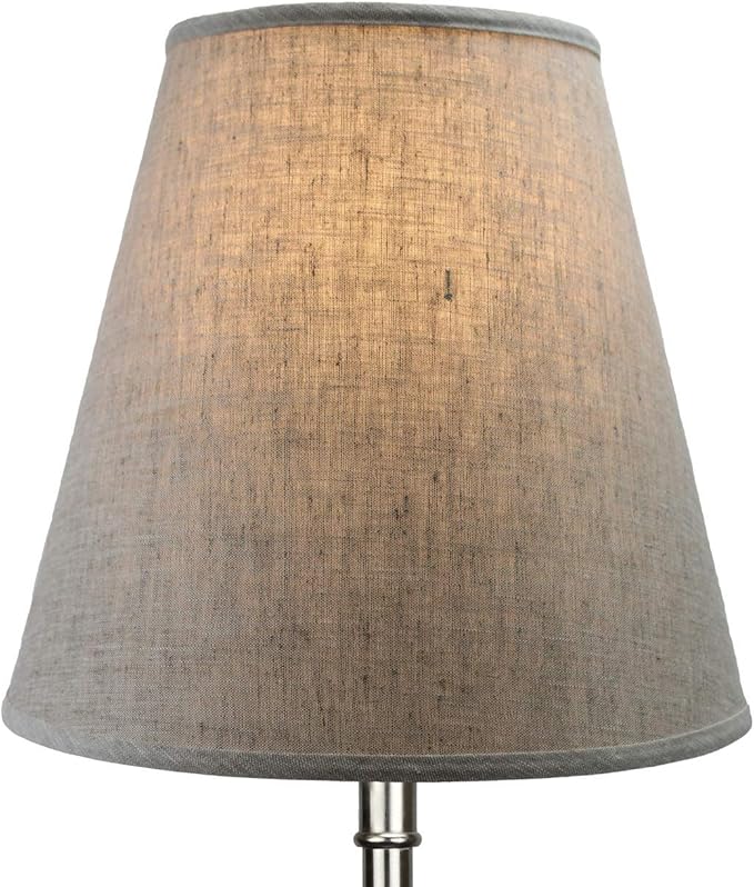 FenchelShades.com Lampshade 9" Top Diameter x 16" Bottom Diameter x 15" Slant Height with Washer (Spider) Attachment for Lamps with a Harp (Designer Linen Oatmeal)