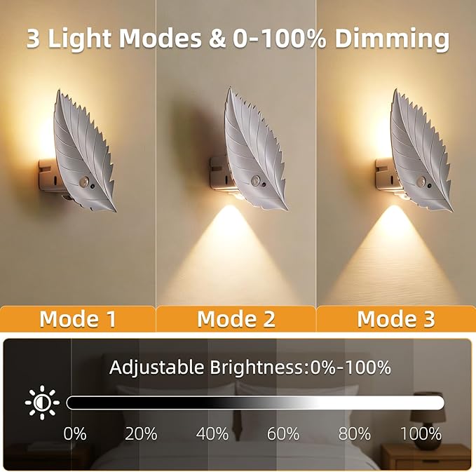 Motion Sensor Wall Light with Remote Control, 10 RGB and 3 Colors Dimmable Wireless Wall Sconces, Rechargeable Wall Sconce for Hallway, Living Room, Stairs, Bedroom (2 Pack)