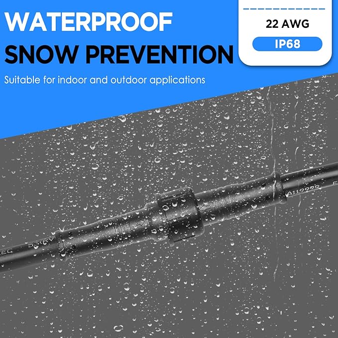 MAD OWL 4 Pin Waterproof LED Wire Connector, 22 AWG 236.2 inch/6M IP68 Male and Female Heads Extension Cable for Indoor and Outdoor LED Strip Light(1 Strip Black)