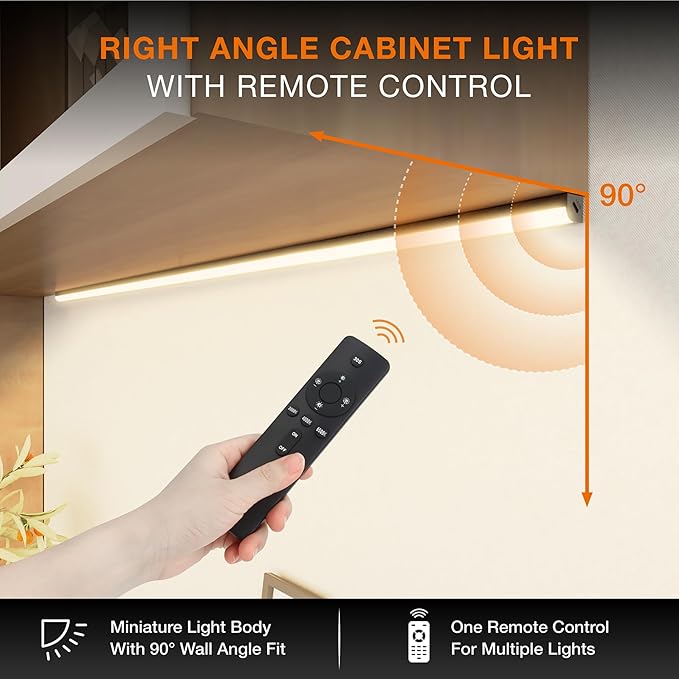 Under Cabinet Lights Remote Control,2 Pack Magnetic Dimmable Closet Lights,USB Rechargeable Wireless LED Shop Light,Ceiling and Under Counter Lights for Kitchen (Black, 80CM)