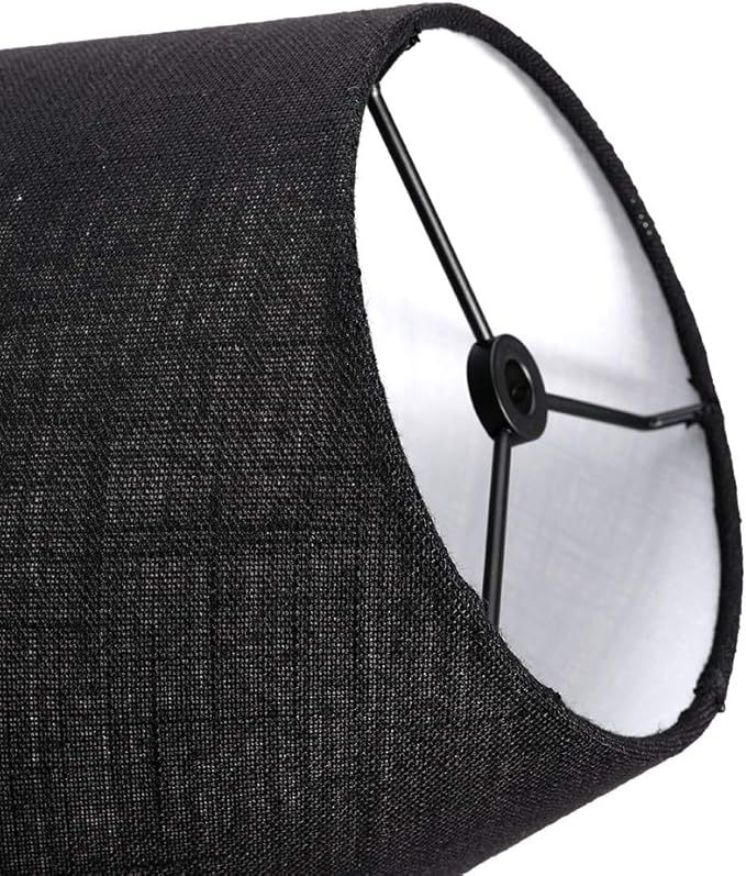 TOOTOO STAR Barrel Black Small Lamp Shade for Table Floor Lamps Replacement, 6x10x7.5 Inch, Fabric Cloth, Spider Model (black)