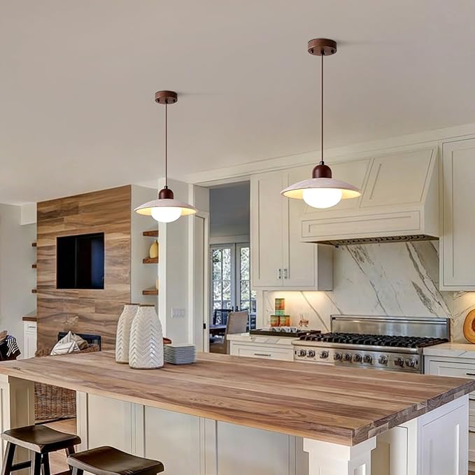 Modern Dome Pendant Light 7.9" Natural Stone Farmhouse Pendant Lights Nordic Marble Kitchen Island Hanging Lights for Dining Room Hallway