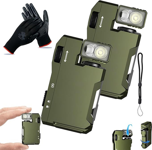 G5 Flashlight, G5 Rechargeable EDC Flashlight - 400 Lumens, Dual Light Sources RGB Flashlights, 180° Rotation Magnetic Keychain Flashlights for Outdoor, Emergency & Daily Carry (2PCS Green)