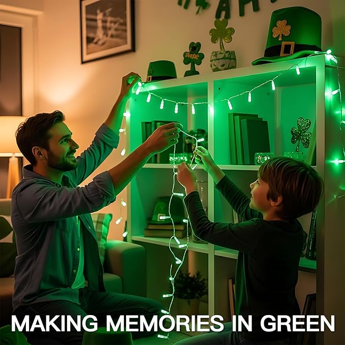 suddus Connectable Green Chirstmas Lights Outdoor with Remote, 66ft 200 LED String Lights Plug in Waterproof, Dimmable Clear Wire Fairy Lights for Xmas Tree,Halloween,Garden,Porch,Party,Dorm Decor