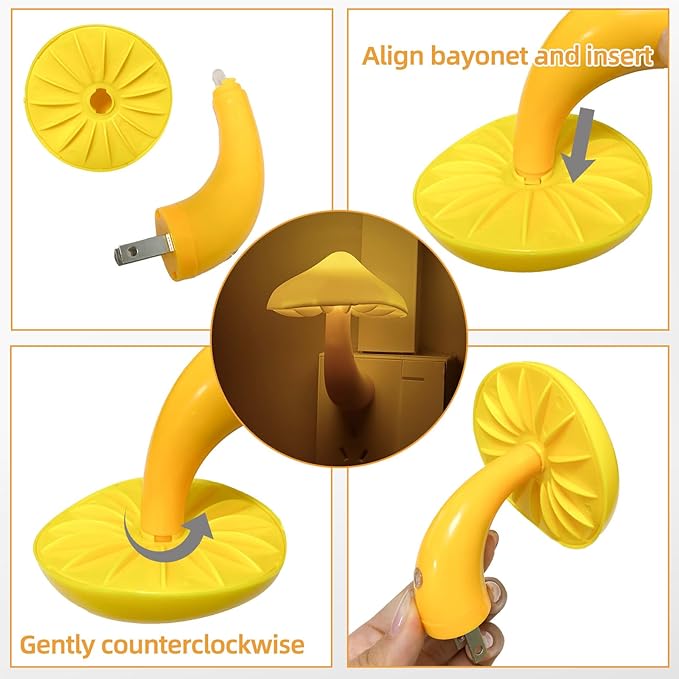 Night Light Cute Introducing The LED Smart Light with Motion Sensor,Mushroom nightlight Plug in, Bright Illumination, and Portable - Perfect Mushroom Lamp for Baby and Kids Night Light