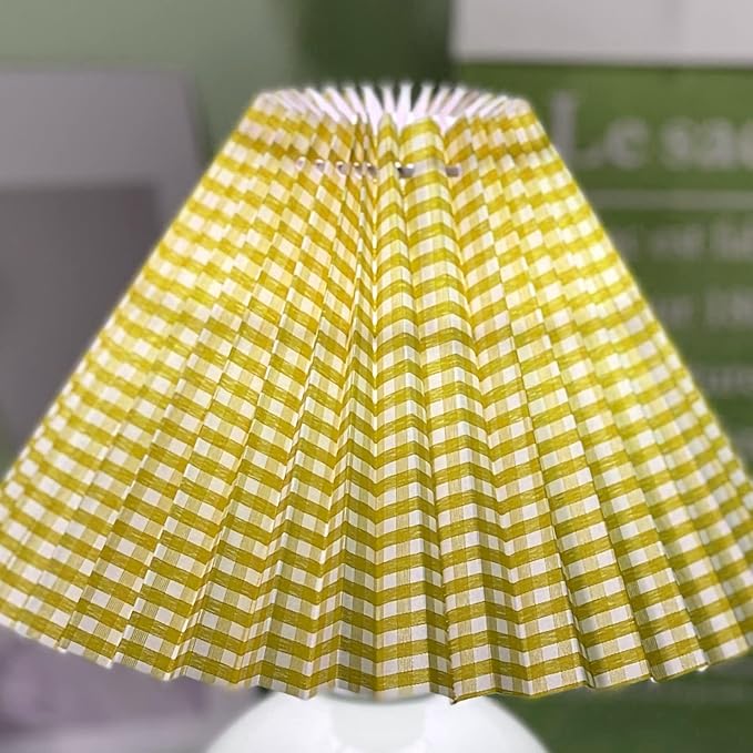 Handmade Pleated Lamp Shade, E27 Cloth Lamp Shade Replacement Fabric Chandelier Floor Lampshade Pleated Lampshade, 9.8x6.2x3.1 In