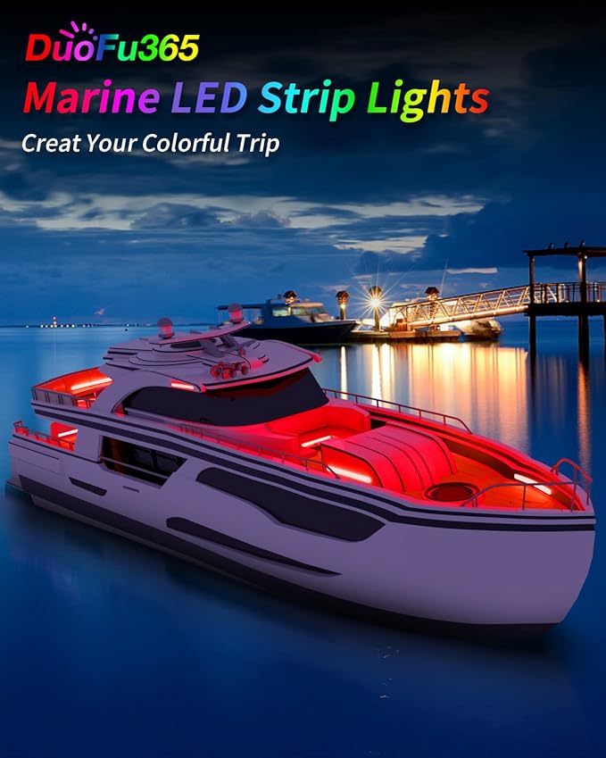Car Led Strip Lights, Golf Cart Lights, 12V LED Strip Light for Truck Car Motorcycle Boat Marine RV Golf Cart Truck Trailer Cargo Home Led Strip Red,12inch(Pack of 4)