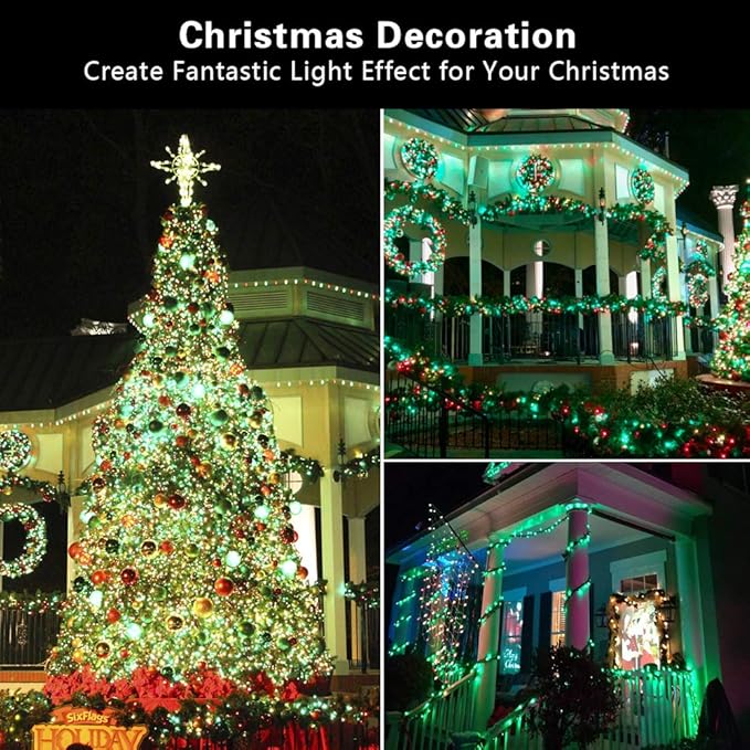 ODEETRONIC Green Christmas Lights, 21.63ft 100 Count Incandescent Christmas Mini Lights Connectable, 120V UL Certified St. Patrick's Day Light Outdoor Tree Light Waterproof for Indoor Party Decoration