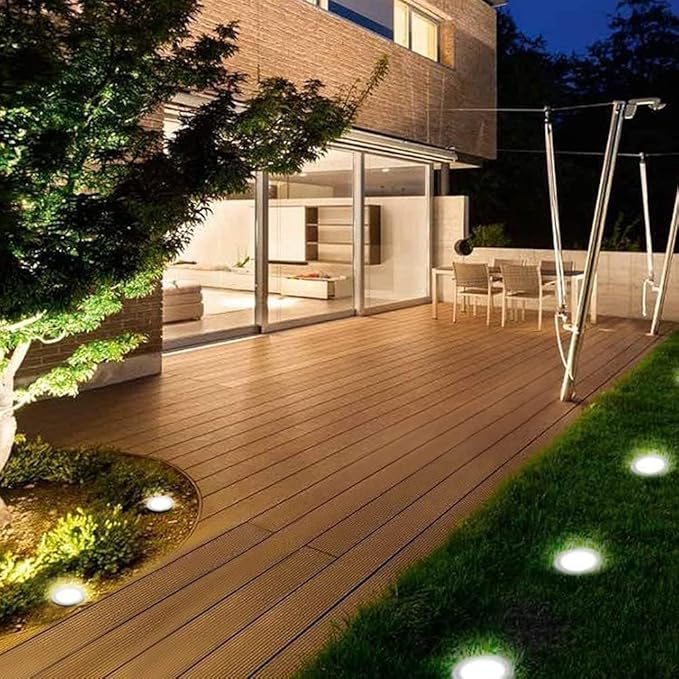 Low Voltage Landscape Lights LED Well Lights 6W,12-24V Landscape Lighting, Included Replacement 6W 2700K MR16 Bulb Dimmable Waterproof Landscape Lighting for Yard, Garden, Patio (White, 8pck)