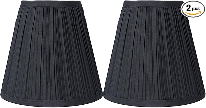 Urbanest 1101554 Black Mushroom Pleated Hardback Lamp Shades, Set of 2, 5x9x8.5 Inch (Spider)