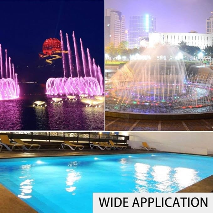 JONAS.C 12V 45W Pool Light Underwater Color Changing LED Lights RGB IP68 Inground Swimming Pool Light with Remote