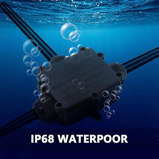 Junction Box Outdoor Waterproof IP68 3 Way Plug Line M25 Coaxial Cable Connector Wire Range 4 to14mm Electrical External Power Cord Junction Boxes