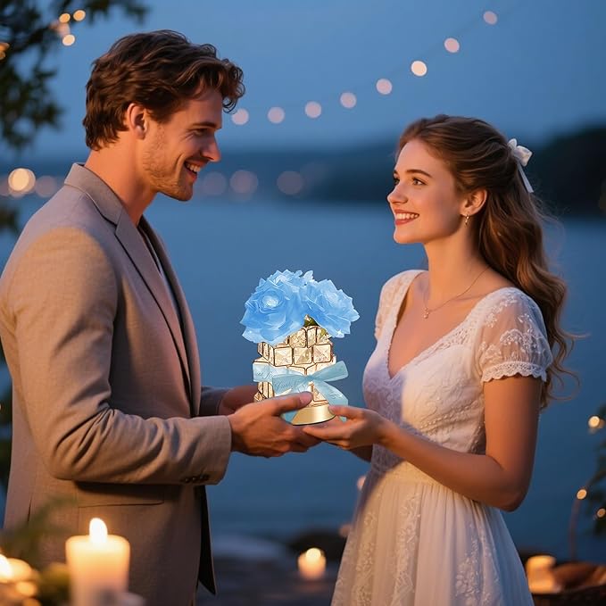 ONXE Romantic Rose Gifts for Girlfriend Wife Her,Rechargeable Cordless Touch Crystal Table Lamp,3-Colour Infinitely Dimming Small Night Light,Valentine's Day Anniversary Birthday Wedding Decor