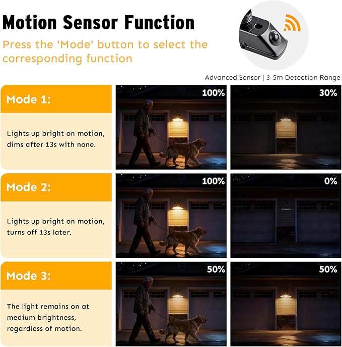 200lm Solar Barn Lights Outdoor with 3 Lighting Modes & Motion Sensor, No Wiring Needed, Solar Wall Lights Outdoor Waterproof, Farmhouse Exterior Wall Sconce, Outdoor Light Fixtures for Garage(2 Pack)