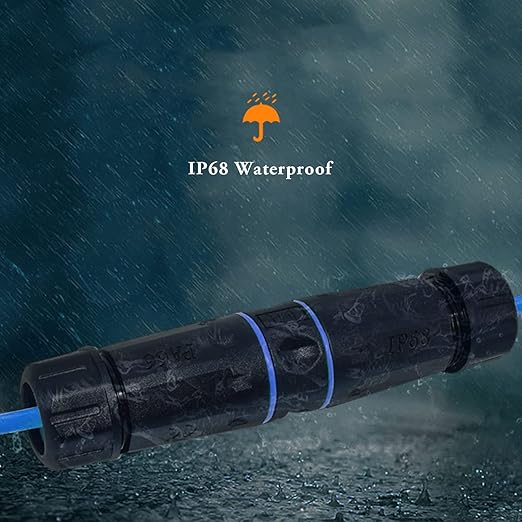 IP68 Waterproof RJ45 Coupler Shielded Pure Copper Ethernet Coupler - Outdoor LAN Cable Connector for Cat5/ Cat5e/Cat6/Cat7/Cat8 Ethernet Cable (Black 5 PCS Female)