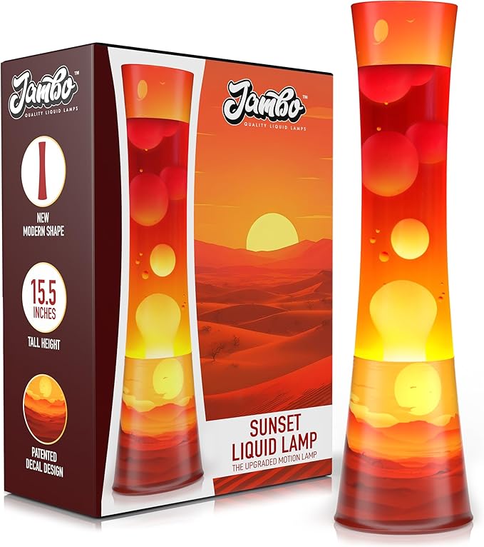JAMBO 15.5" The Upgraded Motion Lamp, Sunset Decal Motion Light, Beautiful Home Decor, Living Room Bedroom Lamp, Relaxing Nightlight for Teens, Kids & Adults