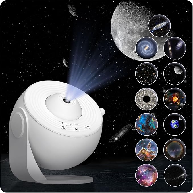 Planetarium Projector for Bedroom, Star Galaxy Light Projector with Nebula Milky Way, LED Night Light for Ceiling with Timer, Mood Lighting for Adults Kids Teens, Home Theater (White)