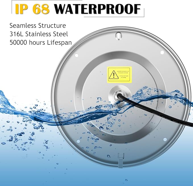 Color Changing LED Pool Light with Remote Controller, 60W 10 Inch Pool Lighting for Wet Niche, Underwater Swimming Pool Lights for Inground Pool, 100 Foot Cord