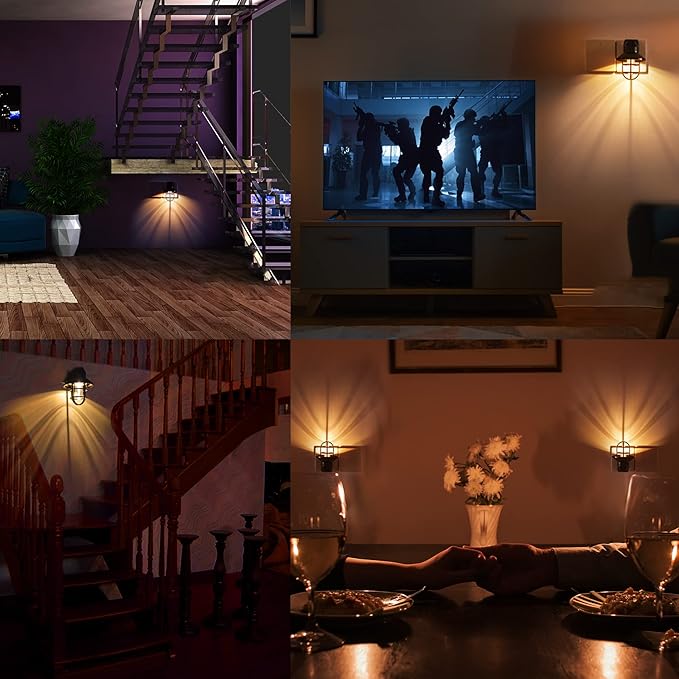 ETL Plug in 6 Pack,ETL Night Lights Plug Into Wall with Dusk to Dawn, Vintage Rustick Farmhouse Night Light 2700K,for Kitchen, Hallway, Bedroom, Bathroom Decor