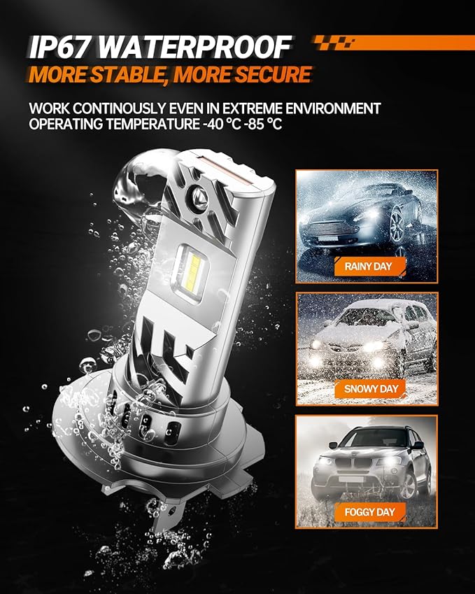 SEALIGHT H7 Bulbs 36000LM Ultra-Bright S6 H7 Dual Bulbs No Adapter Required No Cordless, 6500K White Light, 60000+Long Lifespan, 1:1 Design Plug-N-Play, Marker Light Assemblies, Pack of 2