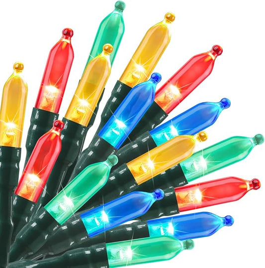 2 Pack Battery Operated Christmas String Lights, 8ft 20 LED Mini Lights with Timer, Christmas Tree Light for Indoor Outdoor Bedroom Wedding Party Holiday Xmas Decoration，Multicolor