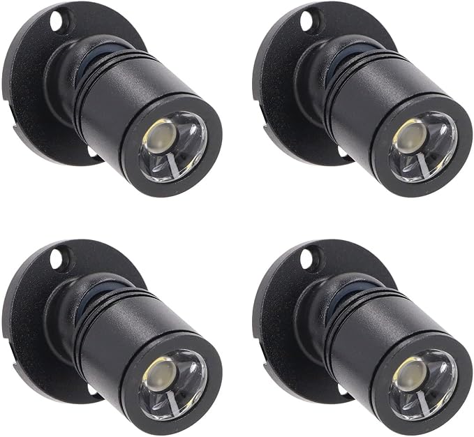 Garosa 4pcs Dimmable Mini Spotlight USB Powered Art Light Adjustable Mini LED Accent Lights Closet Spotlight 5V for Porch Display Cabinets Jewelry Cabinets Entrance Channels (Black)