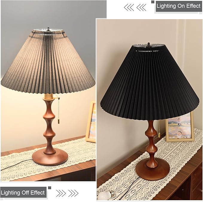 Pleated Black Lamp Shade for Arc/Arched Table Lamp/Floor Lamps Replacement spider lampshade-black 5.9"Top X 16.5"Bottom X 11"High