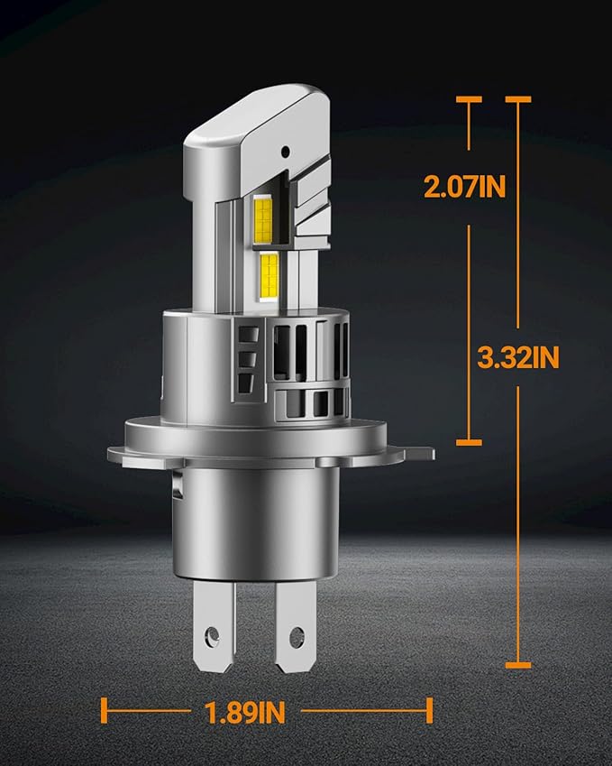 SEALIGHT H4 9003 HB2 Fog Light Bulbs, 30000LM 6500K Cool White, 1:1 Mini Size, H4 Bulb Fog Light with 13000RPM Cooling Fan, 3 Mins Plug-N-Play, Non-polarity, Pack of 2