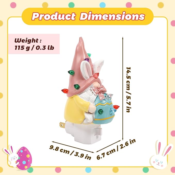 Bunny Campfire Flickering Nightlight, Rabbit Night Light Plug into Wall Easter Night Light with Switch (Easter Gnome Tree)