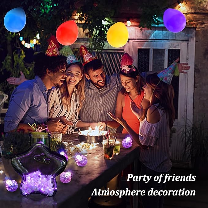AIKEI 50pcs LED Balloon Lights,Mini Balls Lights,Long Standby Time Party Lamps,Waterproof for Paper Lantern Halloween Christmas Wedding Birthday Party Decoration Purple