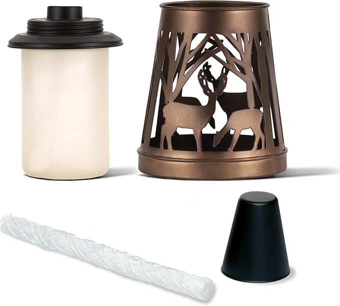 TIKI Brand Woodsy Table Torch 2-Pack, Tiki Patio, Tiki Table Torch, Backyard, and Lawn, Cabin Décor, Up North, Outdoor Table, Bronze, 1123118, Brown
