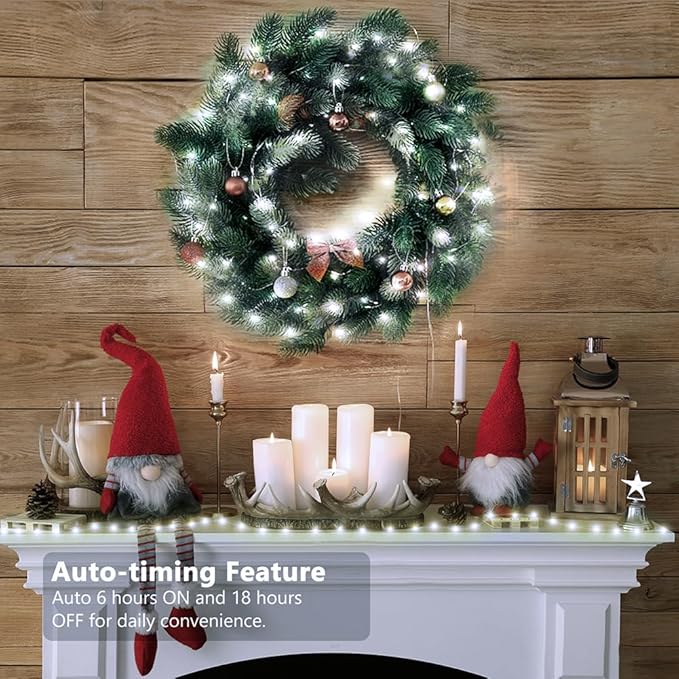 16.5ft Battery Operated String Lights(4 Pack), 50 LED Twinkle Fairy String Lights Battery Powered with Timer for Indoor Outdoor Christmas Trees Wreath Decoration Party Bedroom - Cool White