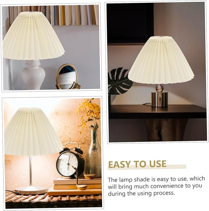DOITOOL 1Pc Pleated lampshade Modern Lampshade Wall Light Cover Light Accessory rustic lamp shades candle wall sconce chandelier lamp shades Desk Lamp Lampshade curtain vintage cloth e27