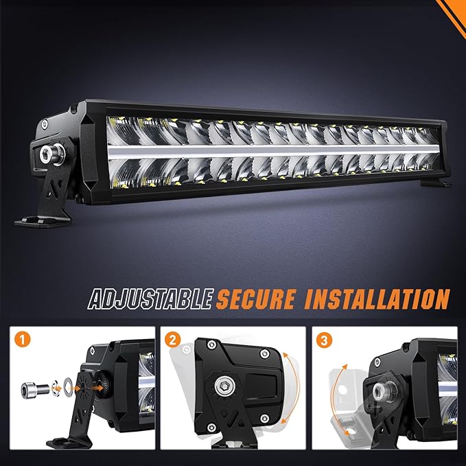Nilight LED Light Bar with Amber DRL 30 Inch 240W Offroad Light Anti-Glare Flood Spot Combo LED Driving Light IP68 w/ 12AWG DT Connector Wiring Harness for Pickup Truck SUV ATV UTV Boat 4x4