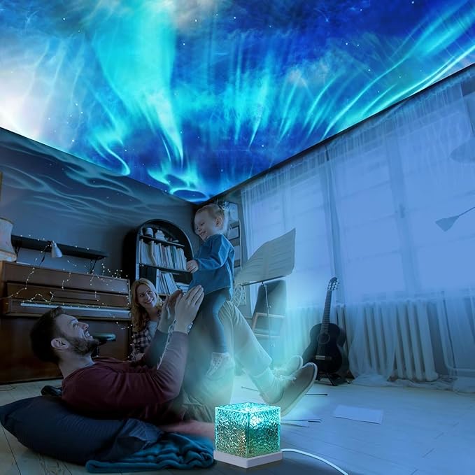 Ocean Wave Projector Light, Ambient Lighting Luminorthe Cube Northern Lights Projector with 16 Colors and Dynamic Ripple Effect for Living Room Bedroom Decor, Christmas Gifts for Teens