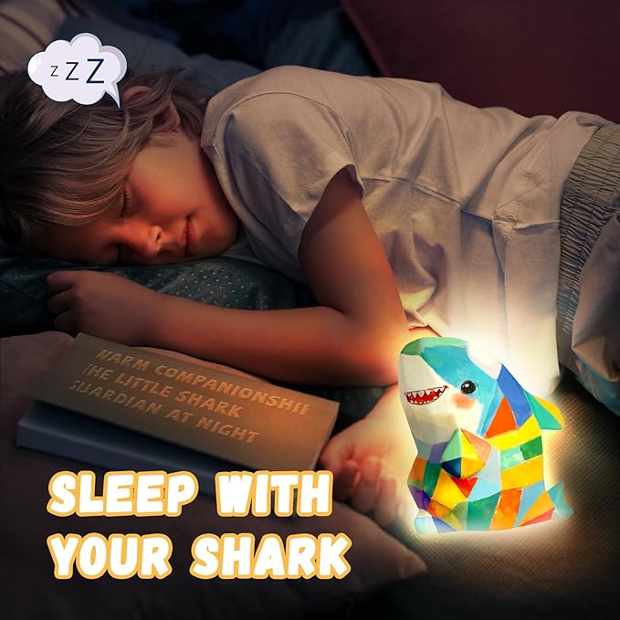 Paint Your Own Shark Lamp Kit, Arts and Crafts for Kids Ages 8-12, DIY Shark Night Light Girls Gifts, Art Supplies Painting Craft Kits for Kids, Gifts for Kids Birthday Ages 3 4 5 6 7 8 9 10 11 12+