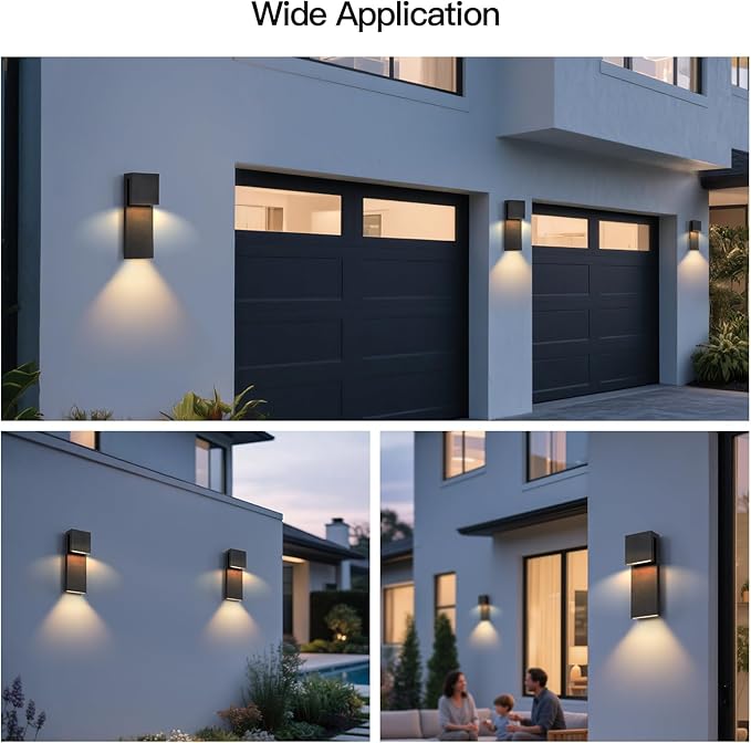 15" Modern Outdoor Wall Sconce, Waterproof LED Exterior Wall Light Fixture Hardwired, 3000K Lighting Outside Porch Lights Garage Patio Lamp, Front Door Landscape Lantern for House Yard Decorative