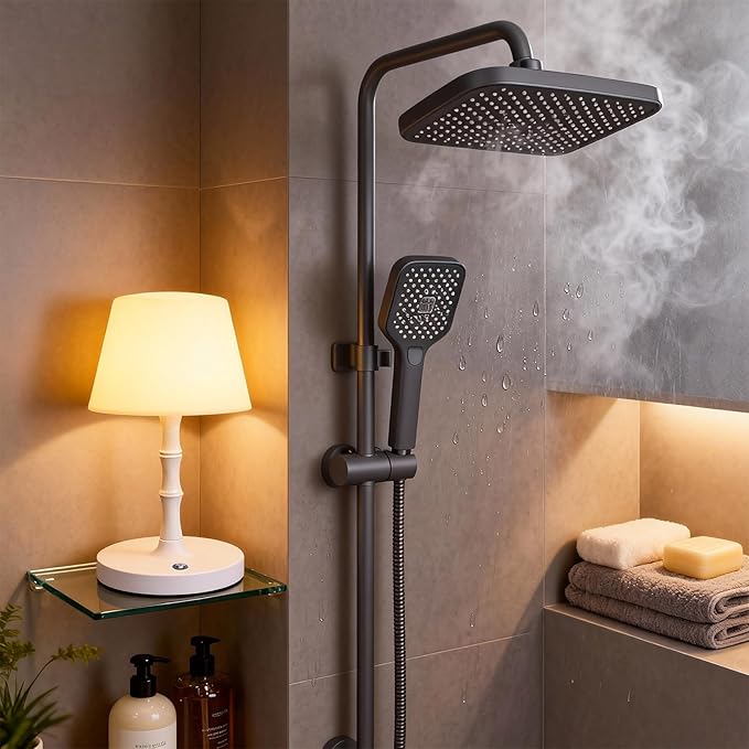 Wireless rechargeable battery LED table lamp, with 3 adjustable light levels, waterproof, suitable for bedroom, office, outdoor, camping, and bathroom decoration, featuring a wood-grain design (white)