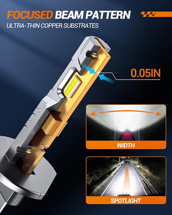 SEALIGHT H1 Fog Light Bulbs 36000LM 6500K Cool White 1:1 Design 50000+ Lifespan, 5 Mins Installation, Pack of 2