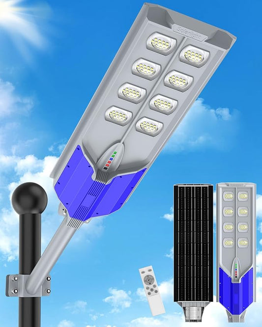 AIKVSXER S-9000W Solar Street Lights Outdoor, 6500K Commercial Dusk to Dawn Parking Lot Light, Waterproof IP67 Solar Security Flood Lights with Motion Sensor and Remote for Yard, Road, Driveway