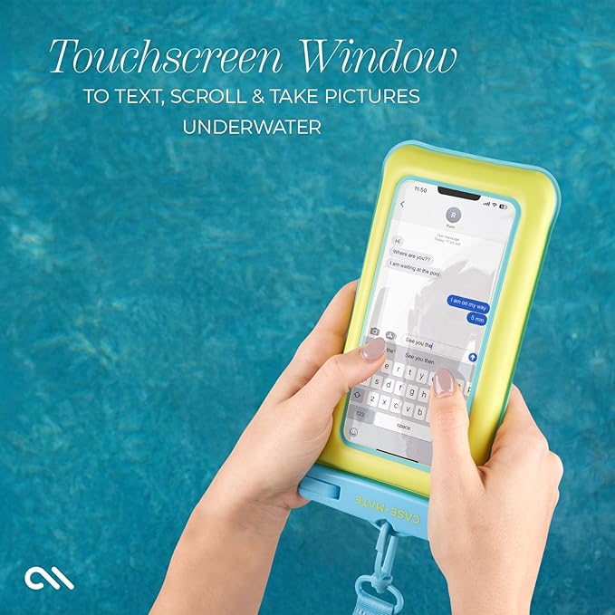 Case-Mate 2 Pack IP68 Waterproof Phone Pouch - Floating Waterproof Phone Case w/Crossbody Lanyard - Beach Cruise Ship Travel Essentials - Compatible w/All Devices, Touchscreen Friendly - Citrus Splash