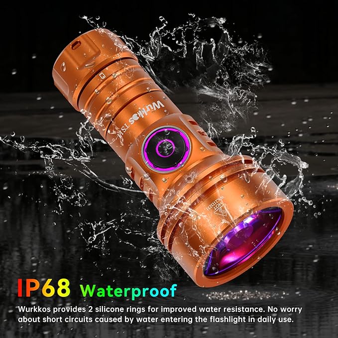 Wurkkos HD01 UV Flashlight(Purple) & TS11 EDC Flashlight(Orange)
