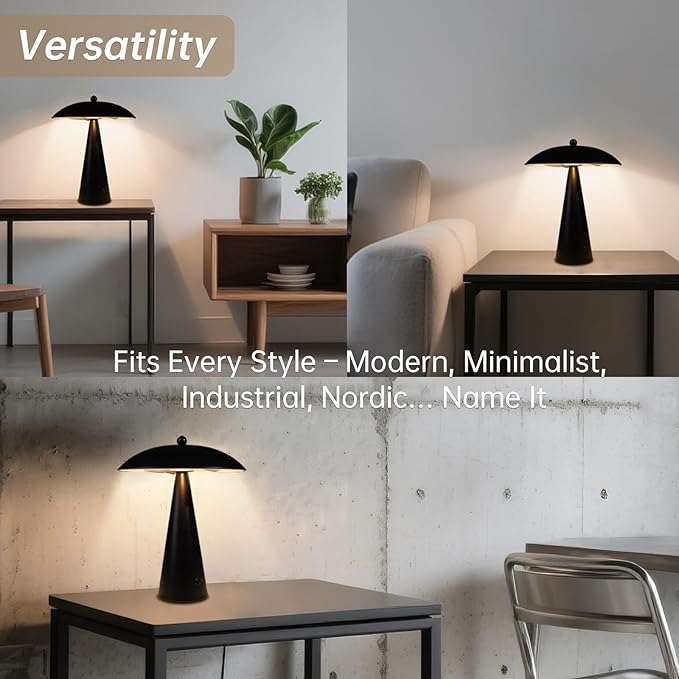 Mushroom Table Lamps Modern Table Lamp with 3 Color Temperatures 3000/4000/5000K,Dimmable Nightstand Lamp Desk Lamp for Living Room,Bedroom,Kid's Room,Office