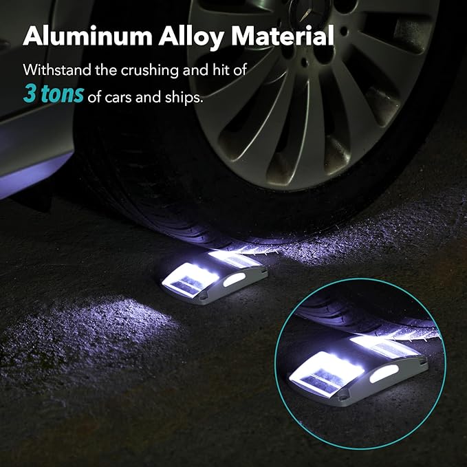 AGPTEK Solar Driveway Lights 12 Pack, White LED Deck Lights, Waterproof, Solar Powered, Easy to Install, Outdoor Marker Lights for Warning, Pathway, Garden, Yard