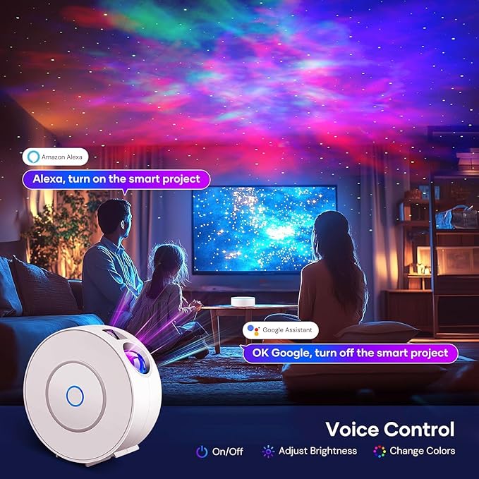 Galaxy Projector for Bedroom, Star Projector,Smart APP & Voice Control Galaxy lamp, Compatible with Alexa & Google Home, for Kids Adults Bedroom,Room Decor,Game Room,Party (Green Stars)